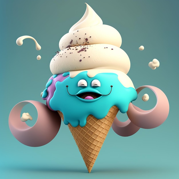 Cartoon Ice Cream character