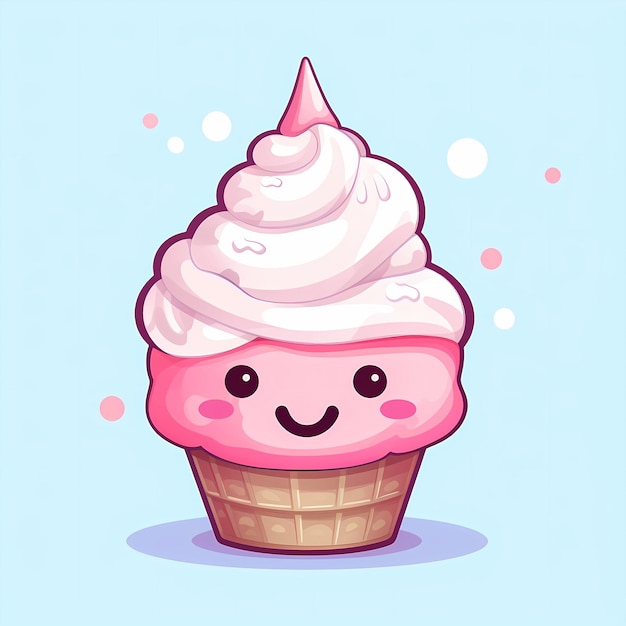 Photo cartoon ice cream cone illustration