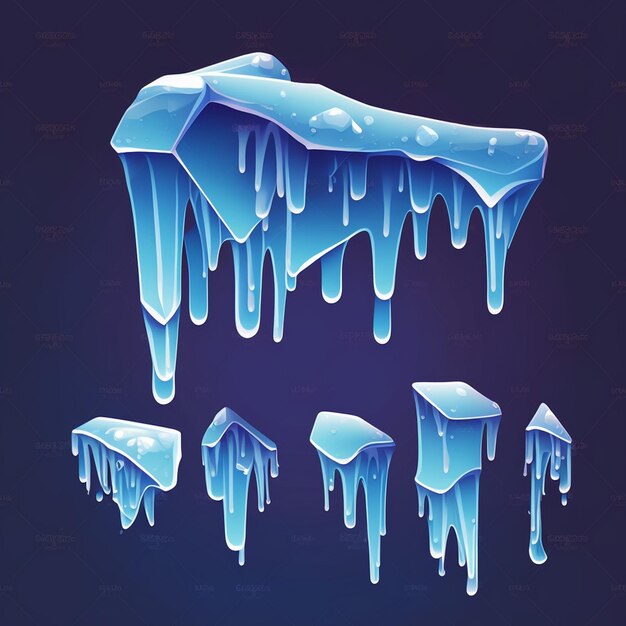 Фото Иллюстрационный стиль мультфильма ice set