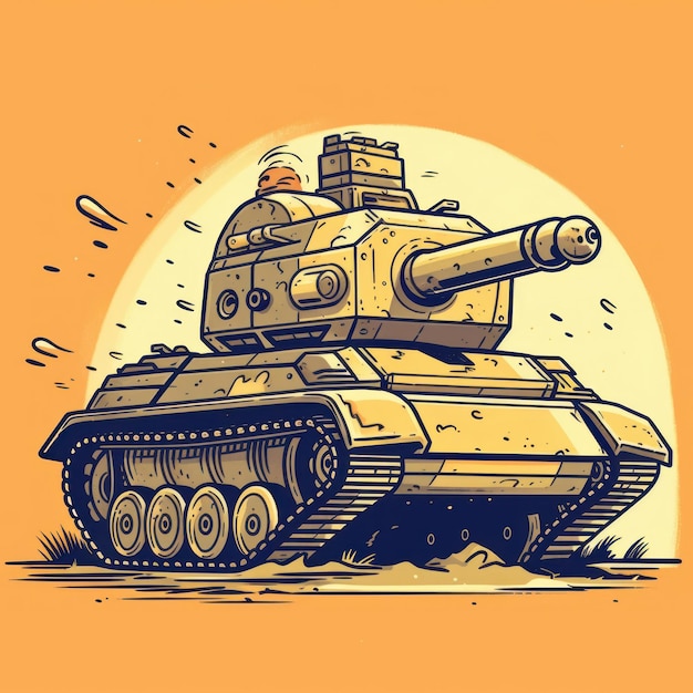 Cartoon illustration of an Armored Tank