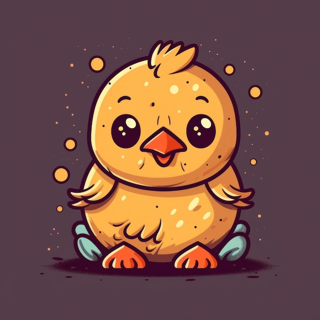 A cartoon illustration of a baby chick