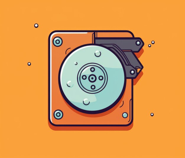 A cartoon illustration of a circular disk with a hole in it.