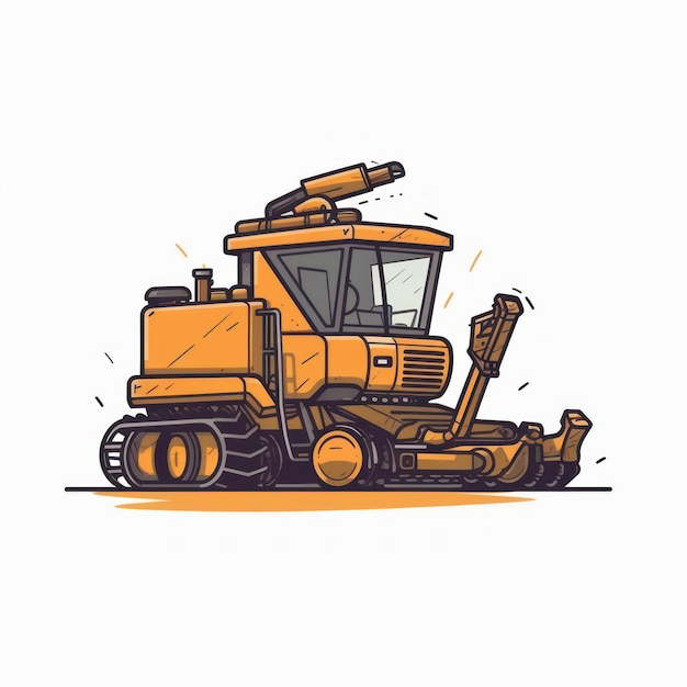 Photo a cartoon illustration of a combine harvester