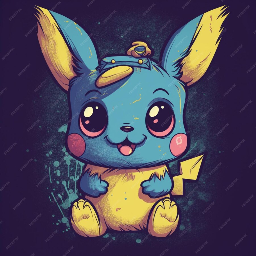 Premium Photo | Cartoon illustration of a cute little blue and yellow