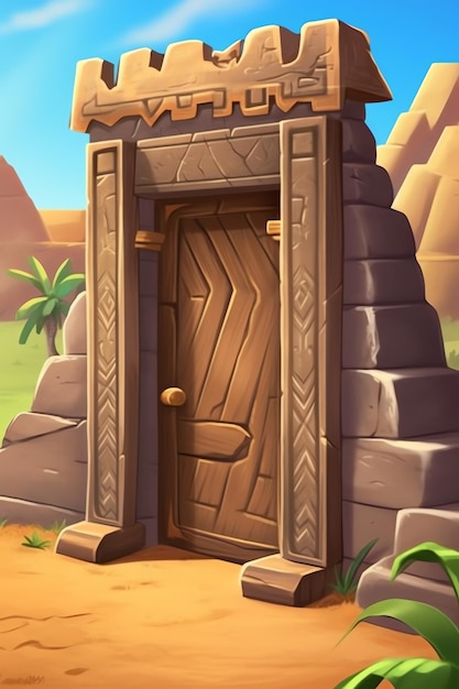 A cartoon illustration of a door that says'the secret door '