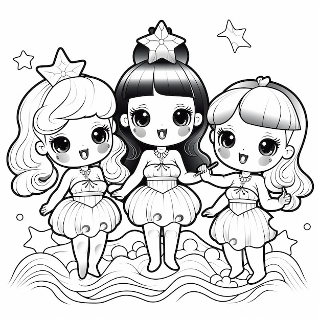 cartoon illustration easy coloring book page happy cute bod