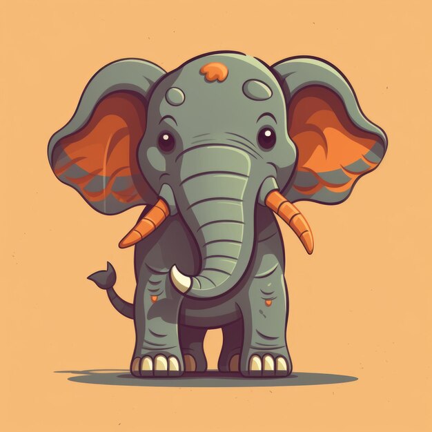 Photo a cartoon illustration of an elephant