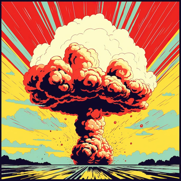 cartoon illustration of an explosion