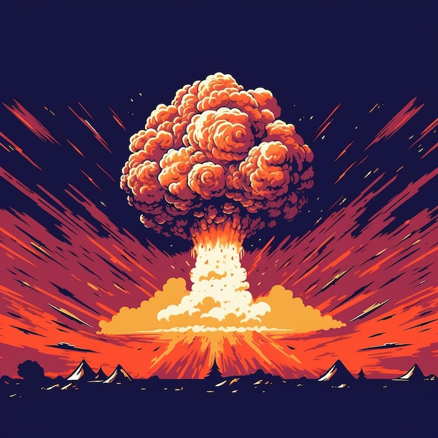 Photo cartoon illustration of an explosion