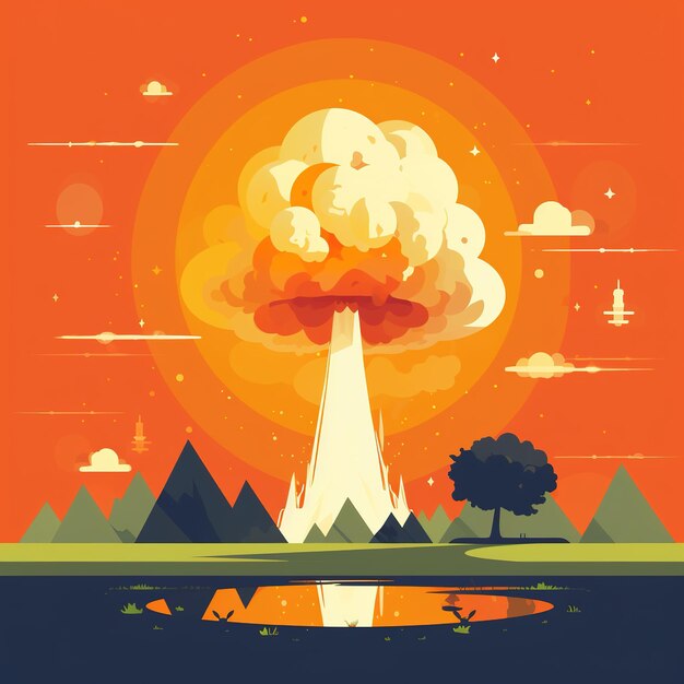 Photo cartoon illustration of an explosion