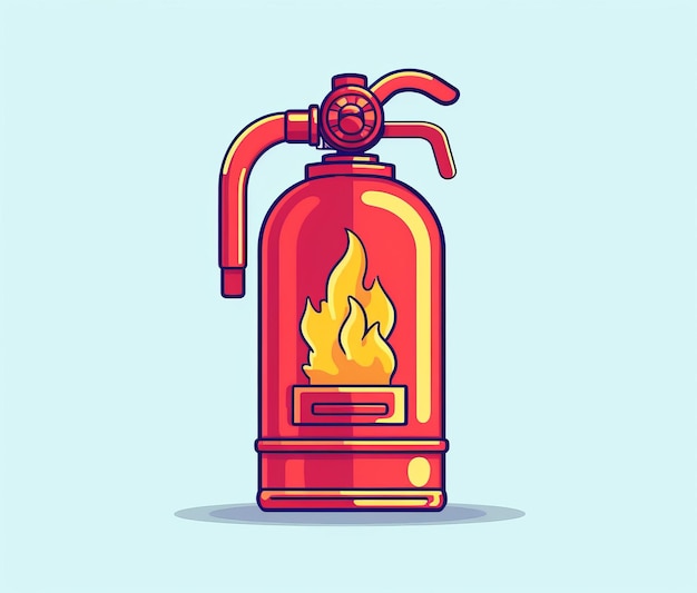 Cartoon illustration of a fire extinguisher