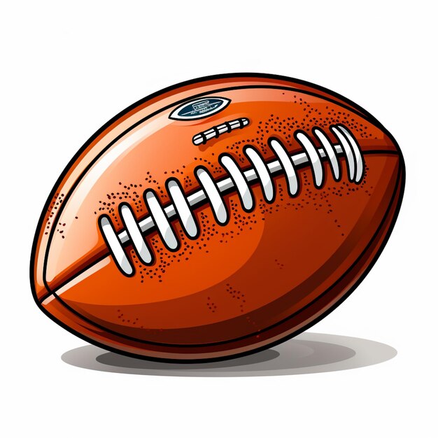 Photo cartoon illustration of a football ball with a white background generative ai