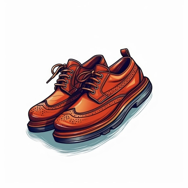 Photo cartoon illustration of a gentleman's shoe