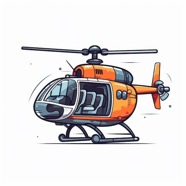 ヘリコプターの漫画イラスト