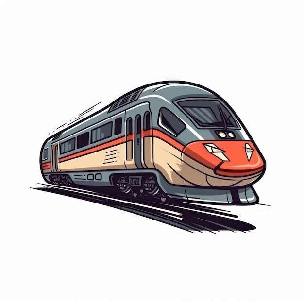 Cartoon illustration of a high speed train