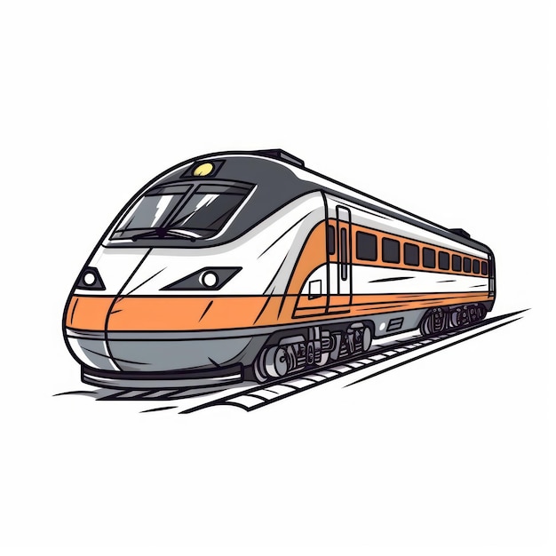 Cartoon illustration of a high speed train