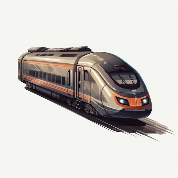 Cartoon illustration of a high speed train