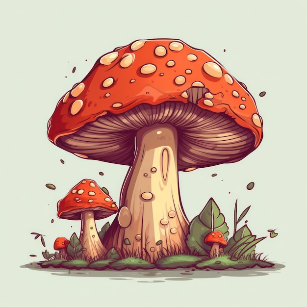 Cartoon illustration of an inedible mushroom