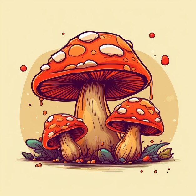 Cartoon illustration of an inedible mushroom