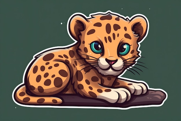 A cartoon illustration of a jaguar cub.