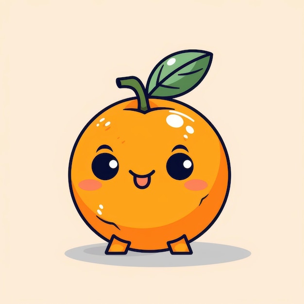 Photo a cartoon illustration of an orange