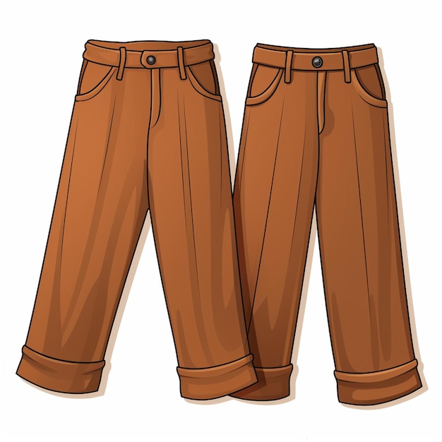 Foto un cartone animato di un paio di pantaloni marroni