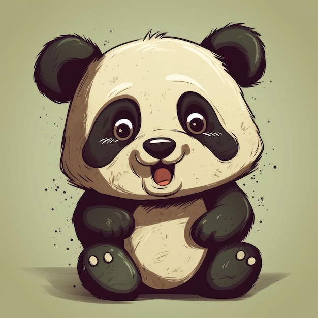 Photo a cartoon illustration of a panda bear