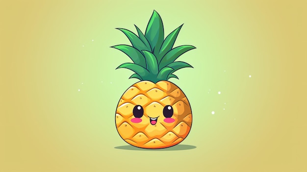 Photo a cartoon illustration of a pineapple