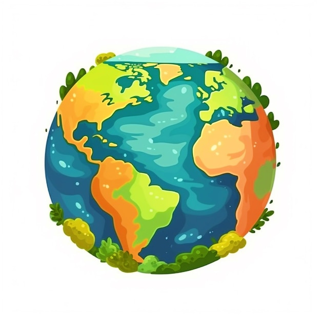 Cartoon illustration of Planet Earth