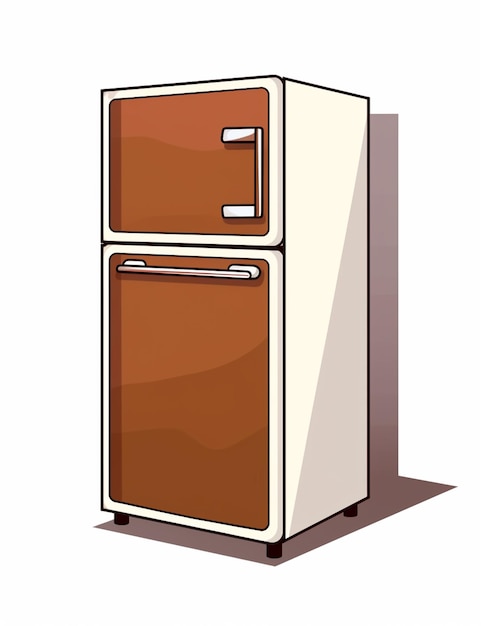 Photo cartoon illustration of a refrigerator with a door open generative ai