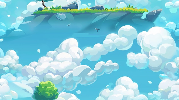 a cartoon illustration of a river with a bird flying over it