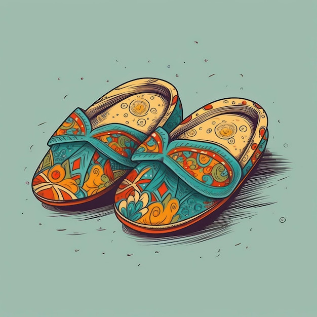 Photo cartoon illustration of a running shoe