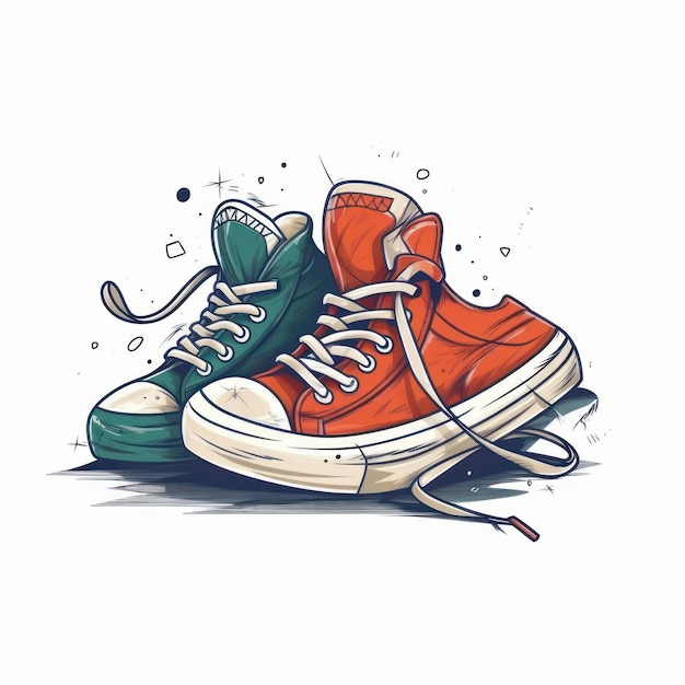 Cartoon illustration of a running shoe