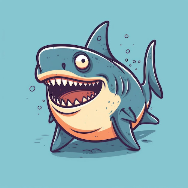 Cartoon illustration of a Shark