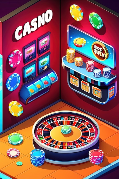 a cartoon illustration of a slot machine with the word cash on it.