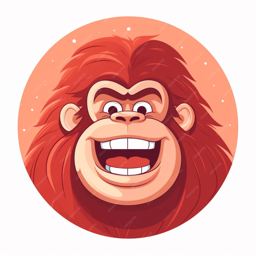 Premium AI Image | Cartoon illustration of a smiling monkey with a big