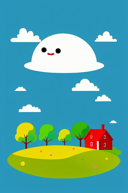 Cartoon illustration story picture book cute comics decoration kawaii simple style wallpaper