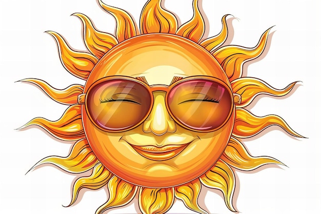 一個戴著太陽眼鏡的太陽的卡通插圖