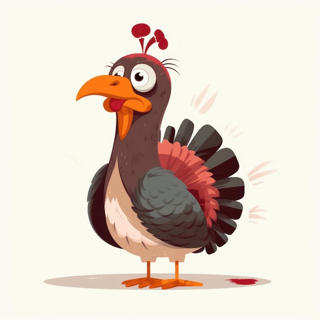 A cartoon illustration of a turkey