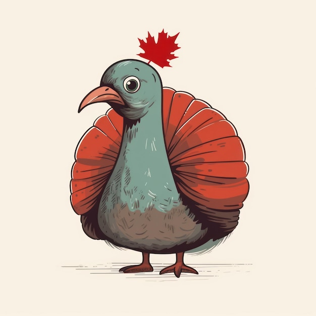 A cartoon illustration of a turkey