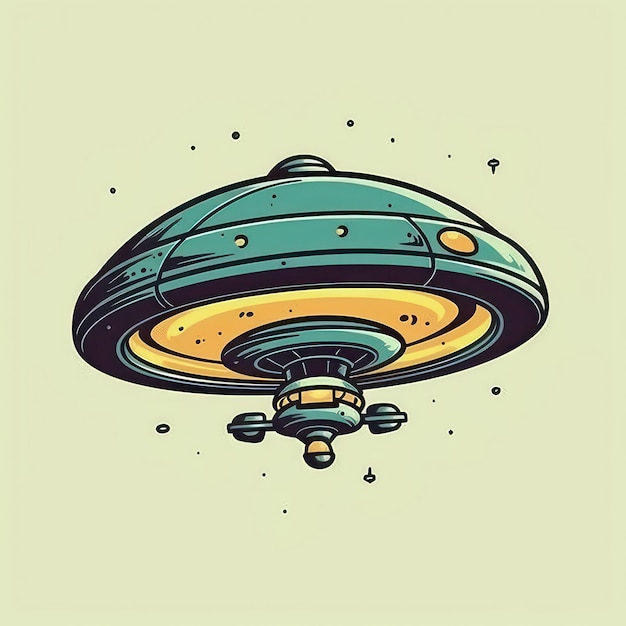 A cartoon illustration of a UFO
