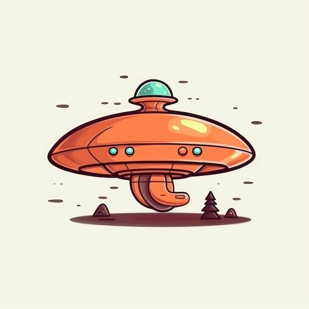 Photo a cartoon illustration of a ufo