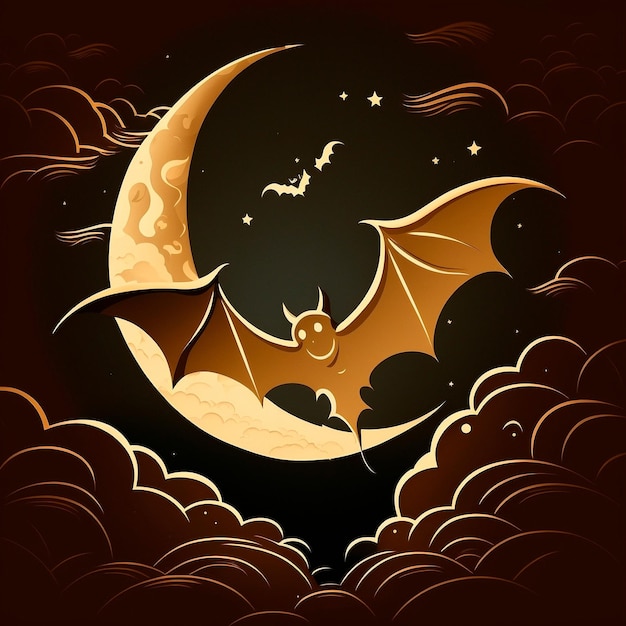 Cartoon image of a bat. High quality illustration