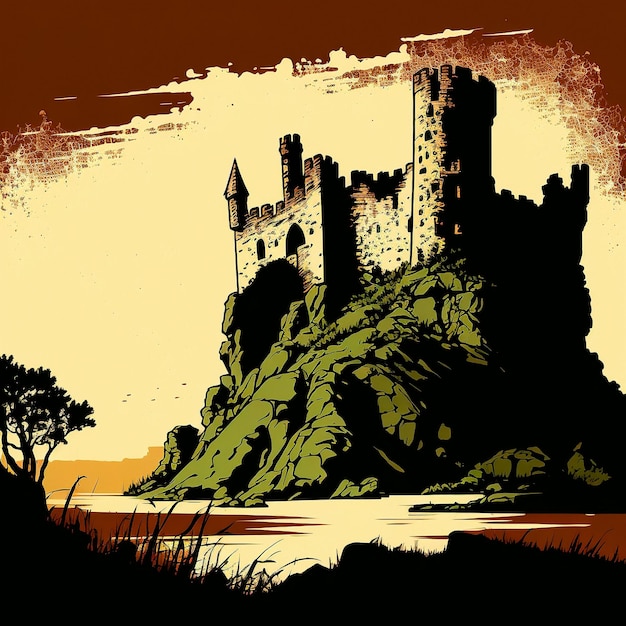 Cartoon image of the castle