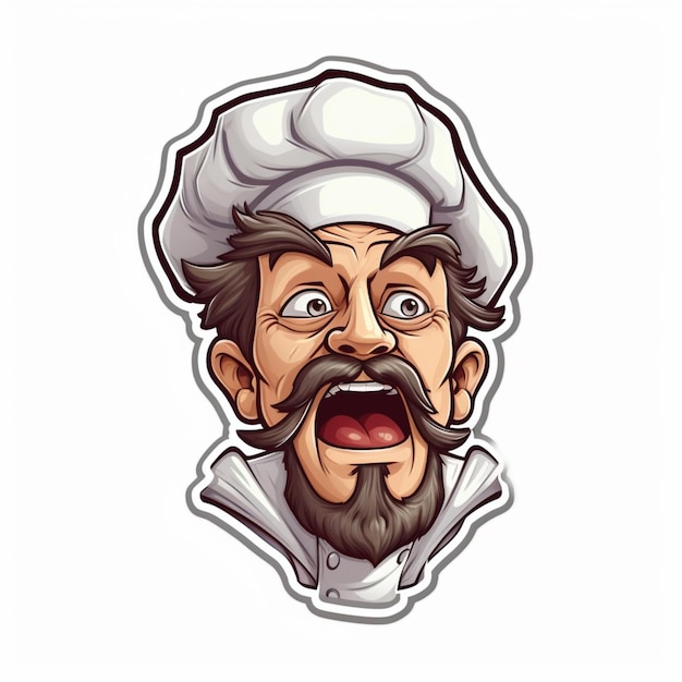 Photo a cartoon image of a chef with a white hat and a white chef hat
