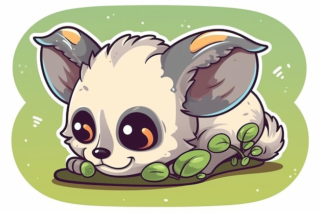 A cartoon image of a cute possum.