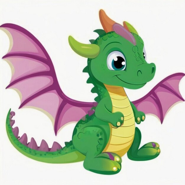 Photo a cartoon image of a dragon with a white background
