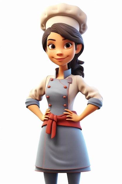 A cartoon image of a female chef