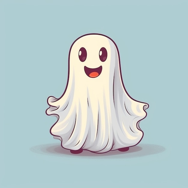 底に幸せな顔をしている幽霊の漫画画像