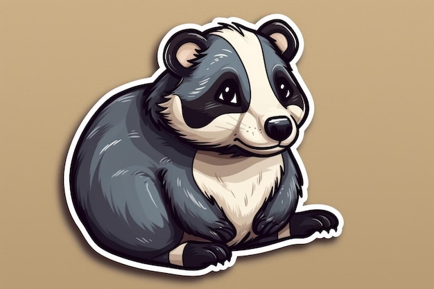 A cartoon image of a raccoon sitting on a brown background.